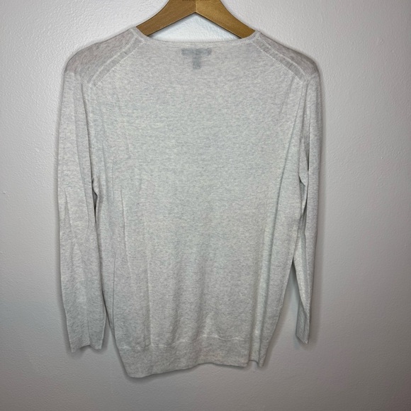J Crew 48889 Women's Lightweight Merino Wool V-Neck Bright Sweater Heather Grey - Picture 5 of 9